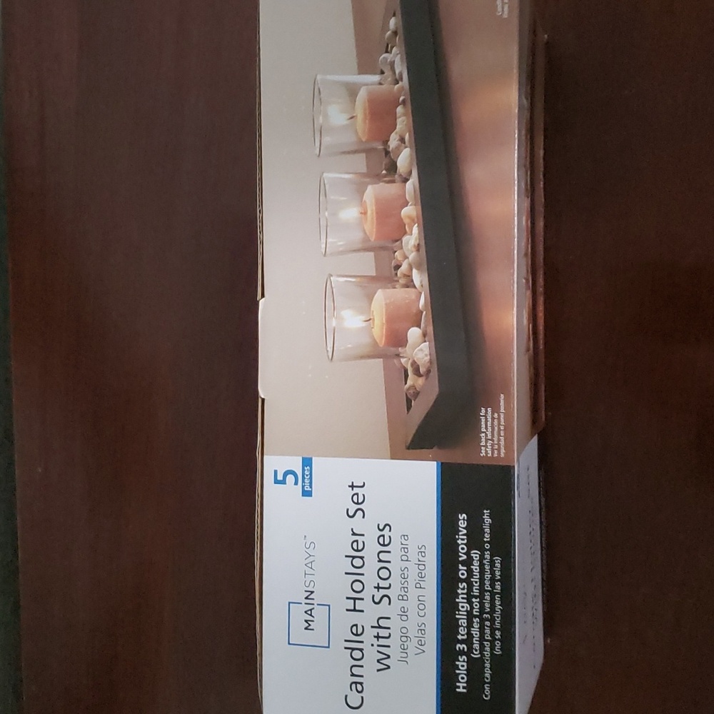 Mainstays Candle Holder Set with Stones - Picture 4 of 4